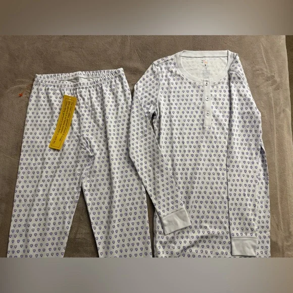 Roller Rabbit White and Blue Heart Pajama Set - Picture 3 of 5